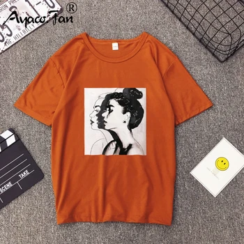 2019 Noua Moda T-shirt Femei Primavara-Vara Fete Print Short Sleeve O-Neck T-Shirt Femei Libere Topuri Slim Fit Moale Doamna Tricou