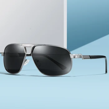 Brand Design Clasic Pătrat Polarizat ochelari de Soare Barbati Metal de Conducere Ochelari de Soare de sex Masculin de Acoperire ochelari de soare UV400 Ochelari de Nuante