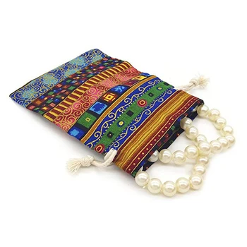 12pcs Stil Egiptean Bijuterii de Ambalare Pungă de Imprimare Cordon Cadou Geanta Plic Bumbac Bomboane Etnice Călătorie Pungă de Bumbac Pungi de Cadouri