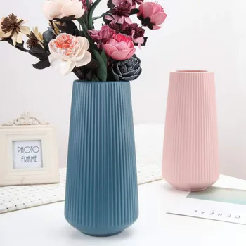 Vaza De Flori Decor Acasă Vaza Plastic Albastru Imitație Ceramice Ghiveci De Flori Coș Nordic Decor Acasă