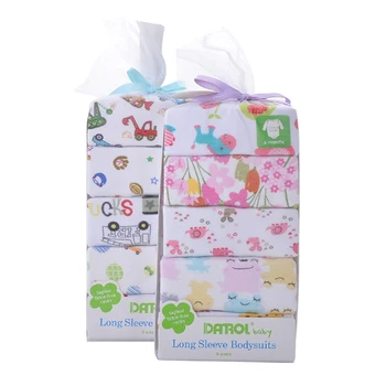5 Pack Copil Nou-Născut Fată Băiat Multi-Color Bumbac Full Sleeve Romper Salopeta Bumbac Organic Bebe Salopeta De Primavara Toamna Vladan