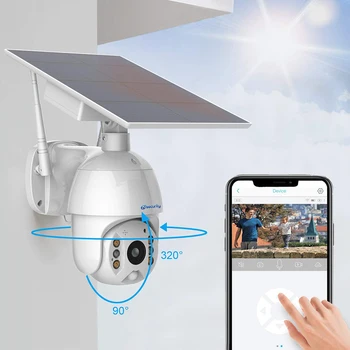 ZY Solare WiFi IP PTZ aparat de Fotografiat în aer liber 1080P Dual-Culoare Lumina IR Viziune de Noapte Două-Way Audio PIR Detecta Wireless de Supraveghere CCTV