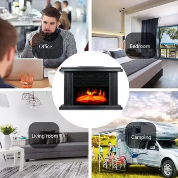 1000W Desktop Mini-Semineu Electric de Încălzire cu Log Efect de Flacără Aer Cald Căldură Ventilator de Birou de Încălzire Pentru Iarna Smart Home