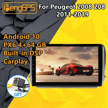 Pentru Peugeot 2008 208 2011 2012 2013-2019 Auto multimedia player Stereo Ecran Android PX6 Radio Audio GPS Nav Capul unitate BT