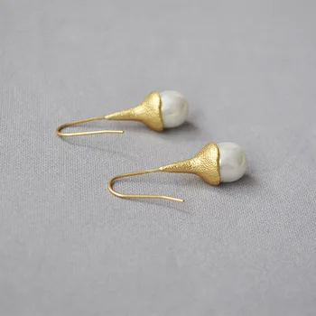 Design Original Europa și Statele Unite, moda retro nisip de aur de lumină colorate perla lung cârlig ureche