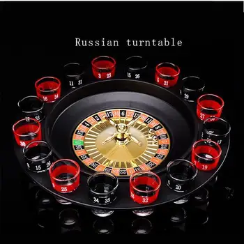 Bar Amuzant Instrumente Rusia Placă Turnantă Pahar De Băut Joc De Ruletă Set 16 Fotografii Petrecere Tabla De Joc Accesorii