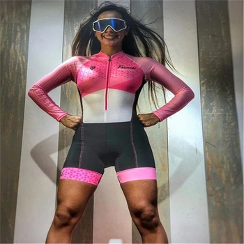 Femeile Macaquinhos Bicicleta De Triatlon Frenezie De Vara Cu Maneci Lungi Corpul Echipa De Curse Skinsuit Echipamente Personalizate Ciclism De Îmbrăcăminte