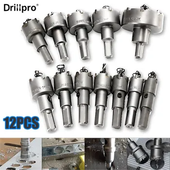 Drillpro 12buc 15mm-50mm Metalice freză Cutter Aliaj Burghiu Set Pentru Lemn material Plastic Metal de Tăiere