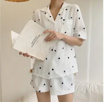 Fdfklak Moda noua student set de pijama cu maneci scurte din bumbac pijama femei lounge pijamale seturi de sex feminin pijamale pijama mujer