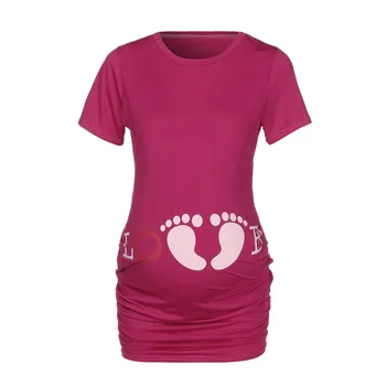 Femei pe Maneci Scurte N T-shirt Asistenta Drăguț Gravide Topuri de Maternitate Mama Print T-Shirt Amuzant care Alăptează Topuri Gravide Bluza Ropa