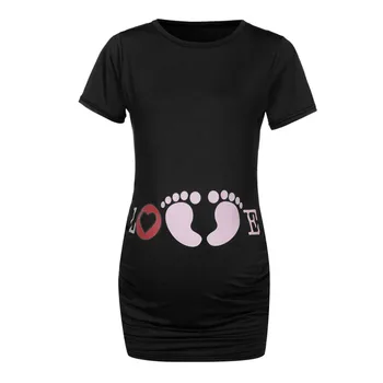 Femei pe Maneci Scurte N T-shirt Asistenta Drăguț Gravide Topuri de Maternitate Mama Print T-Shirt Amuzant care Alăptează Topuri Gravide Bluza Ropa