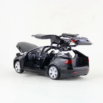 1:32 Aliaj Model de Masina 4 stil Tesla MODEL X90 turnat sub presiune Vehicule de Jucărie Mașină Cu Trage Înapoi Intermitent Muzicale Pentru Copii Cadouri