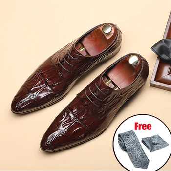 Phenkang mens pantofi eleganți din piele pantofi oxford pentru barbati negru 2020 rochie de mireasa de afaceri șireturi din piele, pantofi brogues