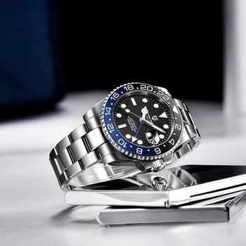 PAGANI DESIGN 2020 de Lux Bărbați Mechanical Ceas de mână din Oțel Inoxidabil GMT Ceas Brand de Top de Sticlă de Safir Bărbați Ceasuri reloj hombre