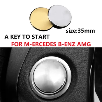 1 Buc 35MM Metal-buton Start Buton Capac Masina Autocolant Decorativ de Acoperire pentru Mercedes Benz AMG GLC GLE CIA GLA W205 W211 W213