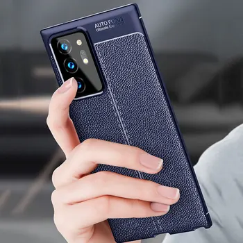 Moale TPU Caz de Telefon pentru Samsung Nota 20, Ultra 5G Caz Lichi Piele Capacul din Spate Galaxy Note20 Ultra 5G Cazuri pentru Samsung Note20