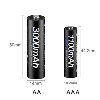 Încărcător de baterii inteligent cu display LCD pentru AA/AAA baterie+4buc AAA 1100mah+4buc AA 3000mah batteria baterie baterie reîncărcabilă