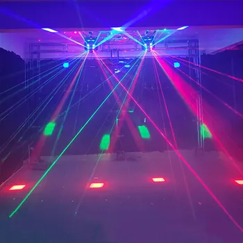 Dublu-braț fascicul DMX512 mobile cap laser de fotbal DJ etapă performanță scena lumini KTV disco bar clar ba