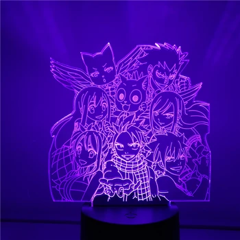 Fairy Tail Anime Lămpi de Masă Acrilice LED Lumina de Noapte Acasă Decorative de Lumină Dormitor pentru Copii Atmosferă Vizuală Lumină Copii Cadouri