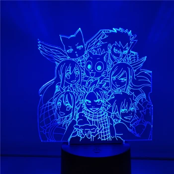 Fairy Tail Anime Lămpi de Masă Acrilice LED Lumina de Noapte Acasă Decorative de Lumină Dormitor pentru Copii Atmosferă Vizuală Lumină Copii Cadouri