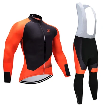 Iarna ECHIPA Orange pro cycling jersey 20D Pad bicicleta pantaloni costum Ropa Ciclismo Thermal fleece cu bicicleta port Maillot Fund