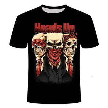 Skull T shirt pentru Bărbați Schelet de T-shirt Punk Rock Tricou Arma tricouri 3d Print T-shirt de Epocă pentru Bărbați Îmbrăcăminte de Vară, topuri Plus Dimensiune