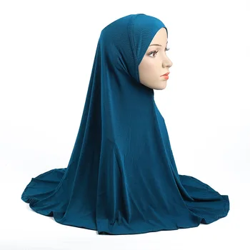 Femeile musulmane s-O singură Bucată Amira Instant Hijab Culoare Solidă Ramadan Turban Gata să Poarte Văl Rugăciune Simplă Capac 70X70CM