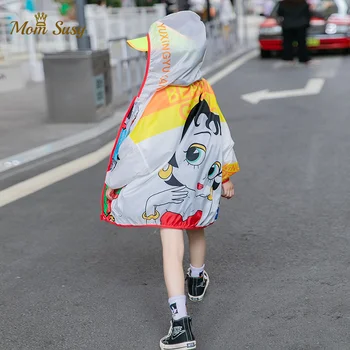 Moda Vara Copii Fete de Soare UV de Țânțari Protecție Haină Lungă Copilul Adolescent Copii Jacheta cu Gluga Îmbrăcăminte exterioară de Aer Condiționat Haine
