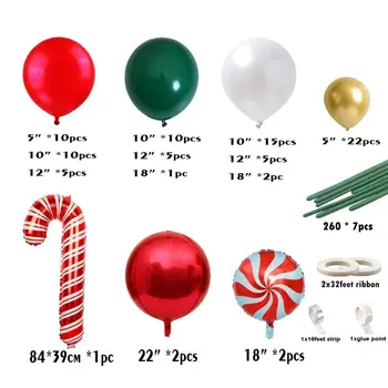 101pcs Crăciun Balon Arc Xmas Party Balon Ghirlanda Rosu + Verde Decor de Anul Nou Ballon Crăciun Fericit
