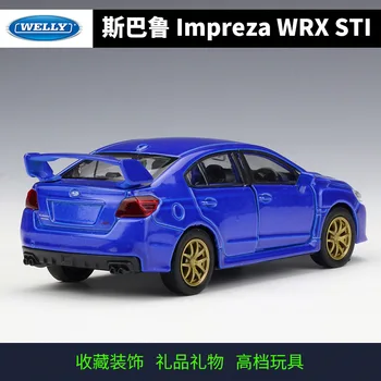Welly 1:36 Simulare Metal Model de Masina de Jucarie Pentru Subaru Impreza WRX STI Aliaj Masina de Jucarie Model cu Trage înapoi funcția Pentru Copii Cadouri