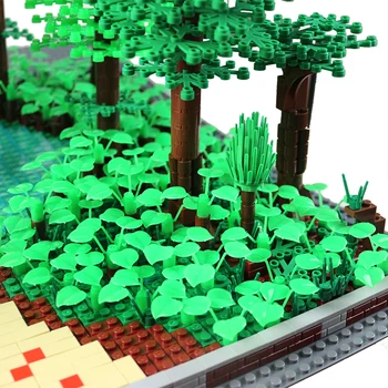 Orașul Militar Accesoriu Blocuri MOC Armă DIY Verde Bush Flori, Iarbă, Copac, Plante de Gradina Jucarii Legoe Blocuri Pentru Copil