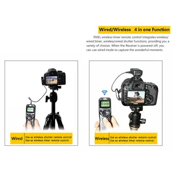 Pixel TW-283 Timer fără Fir Control de la Distanță de Eliberare a Declanșatorului (DC0 DC2 N3 E3 S1 S2) Cablu Pentru Canon Nikon Sony Camera TW283