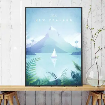 Noua Zeelandă Călătorie Minimalist Arta Panza De Imprimare Poster De Perete Camera De Zi De Decorare Cadru Nr.