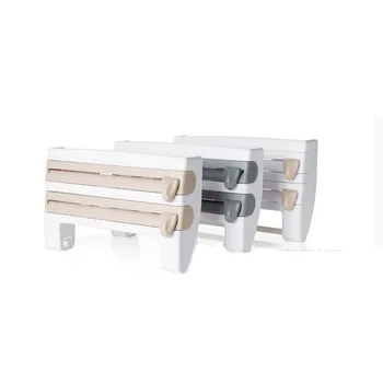 Bucătărie, 3-straturi de Folie de Plastic Cutter Distribuitoarele de Perete-Montare Folie Proaspete-păstrarea Sac de Folie de Aluminiu Prosop de Hârtie Rafturi de Depozitare
