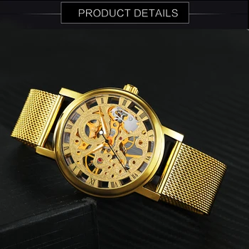 Ceas de aur pentru Femei Elegant Doamnelor Ceasuri de Top de Brand de Lux de sex Feminin Mecanice Ceas Curea de Ochiuri CÂȘTIGĂTOR relógio masculino