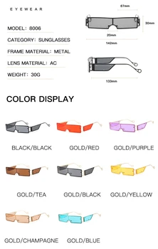 LONSY Epocă Pătrat Mic Cadru ochelari de Soare pentru Femei Brand de Lux fără ramă Dreptunghi de Moda Gradient de Ochelari de Soare Retro Nuante UV400