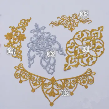 5 Bucati / Noi Produse Enumerate Material DIY Cosplay Desene animate Rochie, Naționale Pânză Brodată, de Aur și Argint de Culoare. YS0131