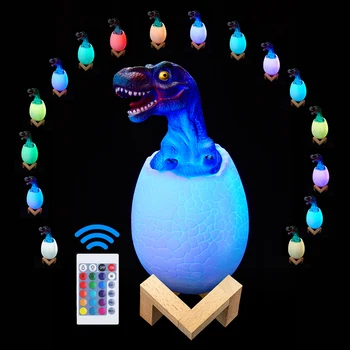 3D Imprimate Colorate Touch Senzor de Noapte Lumina 3/16 Culori Ou de Dinozaur Lampă de Noptieră Control de la Distanță Jucărie Reîncărcabilă Cadou de Vacanță