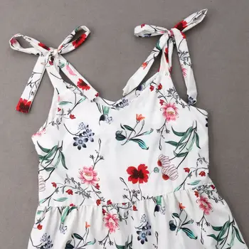 Florale vacanță bobo rochie de Familie potrivire mama fiica fete pentru copii bandaj de plajă, îmbrăcăminte fără mâneci Moda Sundress Vară Veșminte
