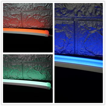 12VDC RGB LED Neon Benzi de Lumină,120 Diodă/M Silicon Flexibil Banda de Suprafață Montat Încastrat Culoare Schimbare de Control NeonFlex Coarda