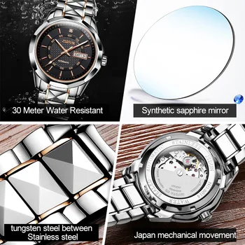 Bărbați Mechanical Ceas de mână Ceas Automată de Oameni de Afaceri de Lux Casual Japonia mișcarea ceasuri pentru Barbati relogio masculino JSDUN