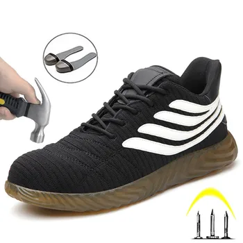 Siguranță Pantofi Bărbați Anti-Zdrobitor Și Anti-Piercing Standard European bombeu metalic Cizme de Lucru, Ușor Și Dezodorizare