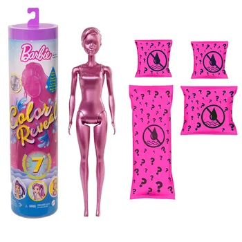 Nou, Original, Barbie Culoare Dezvăluie Papusa Printesa Boneca Machiaj Jucarii Accesorii Stralucire Serie Orb Cutie Barbie Papusa Jucărie GWC55