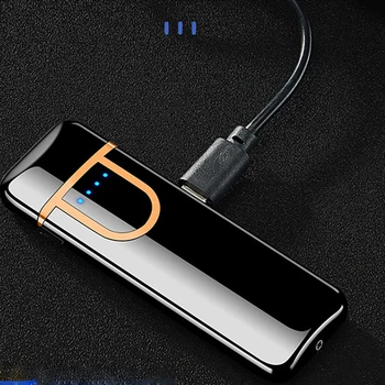 USB Bricheta Ultra-subțire Metalic Personalizat de Încărcare Atingere ușoară de Inducție Windproof Electronice