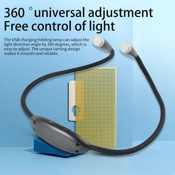 Camping USB Reîncărcabilă Lampă de Carte CONDUS Gât Lumină de Lectură în aer liber Moderne de Lungă Durată Tricotat 3 Niveluri de Luminozitate Îndoaie Brațele