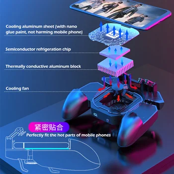Telefon mobil Cooler Pentru PUBG Controler de Șase Joc Deget de Declanșare Shooter Joystick Gamepad Semiconductoare Ventilatorului de Răcire Declanseaza
