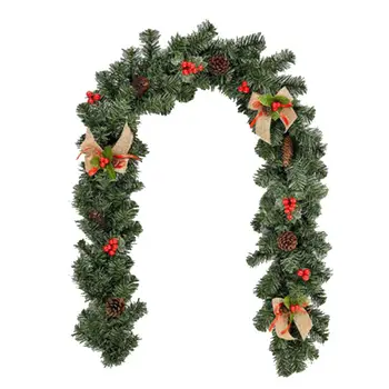 De crăciun Artificial Coroană de flori Ornament Usa Agățat Rattan cu Conuri de Pin de Padure pentru Decor de Crăciun