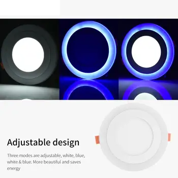 Nou Tip Office Rotunde LED Panou Lumina Alb+Albastru/RGB Încastrat Plafon în Jos Lumina Reflectoarelor Rece Unghi Fascicul 120 Grade Acasă Lampa