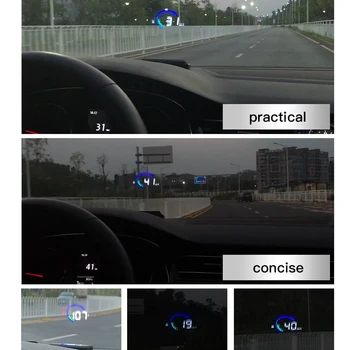 Noul HUD H6 Head-Up Display GPS Vitezometru Mașină de Parbriz Viteza Proiector Depășirea vitezei RPM Tensiune de Alarmă în 2020