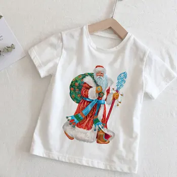 Copii T-Shirt Boys Crăciun Bătrân Elan de Imprimare Fete Desene animate pentru Copii Tee Îmbrăcăminte Copil Tricouri copil Copil Copil Topuri O-gât